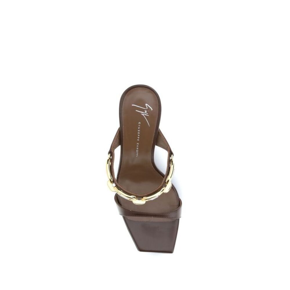 Giuseppe Zanotti Brown Calf Leather Bos Taurus Women's Sandals - Picture 4 of 4